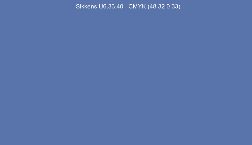 Color Sikkens U6.33.40 to CMYK (48 32 0 33) converter Color Sikkens U6.33.40 to CMYK (48 32 0 33) converter