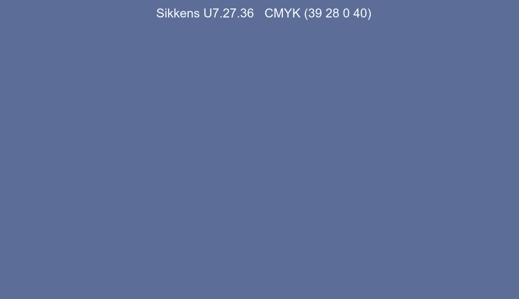 Color Sikkens U7.27.36 to CMYK (39 28 0 40) converter Color Sikkens U7.27.36 to CMYK (39 28 0 40) converter