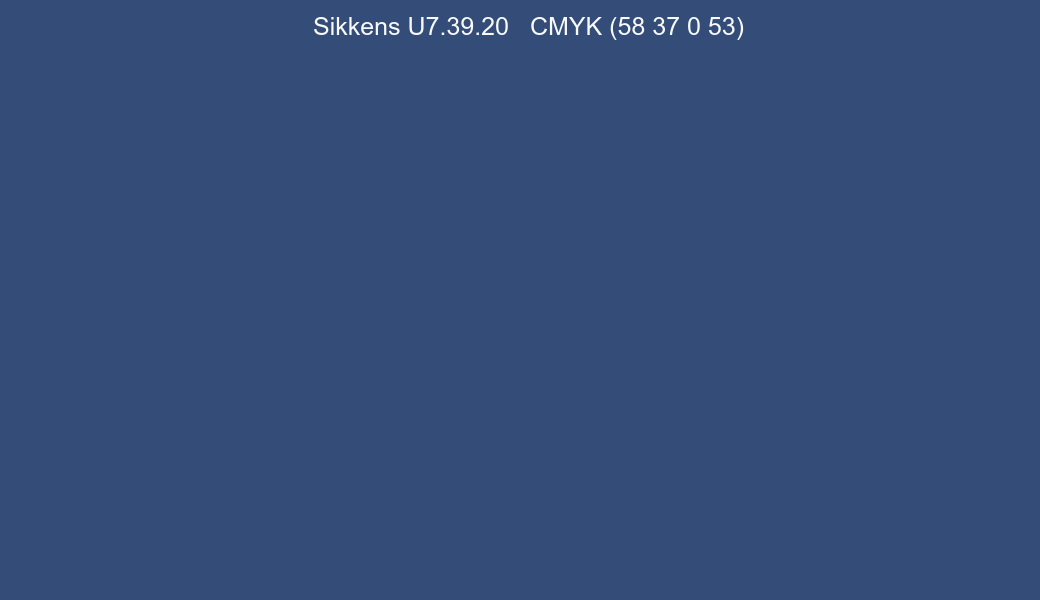 Color Sikkens U7.39.20 to CMYK (58 37 0 53) converter Color Sikkens U7.39.20 to CMYK (58 37 0 53) converter