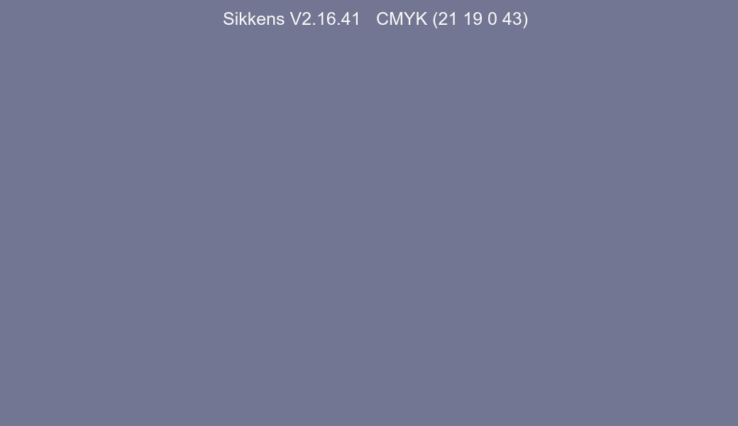 Color Sikkens V2.16.41 to CMYK (21 19 0 43) converter Color Sikkens V2.16.41 to CMYK (21 19 0 43) converter