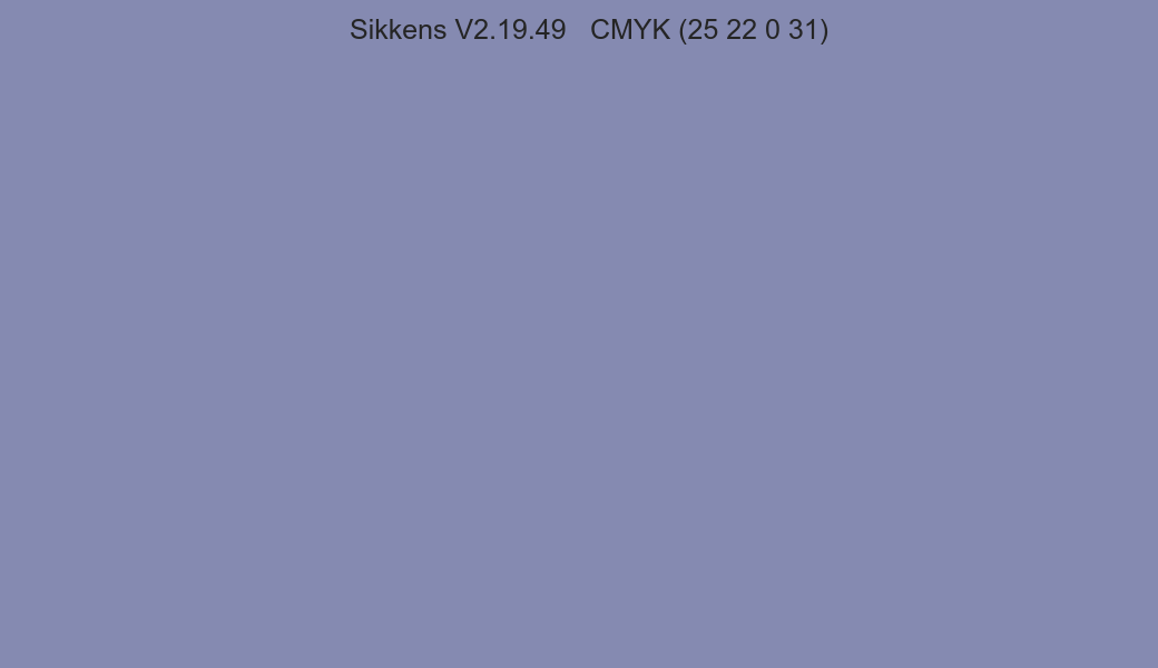 Color Sikkens V2.19.49 to CMYK (25 22 0 31) converter Color Sikkens V2.19.49 to CMYK (25 22 0 31) converter
