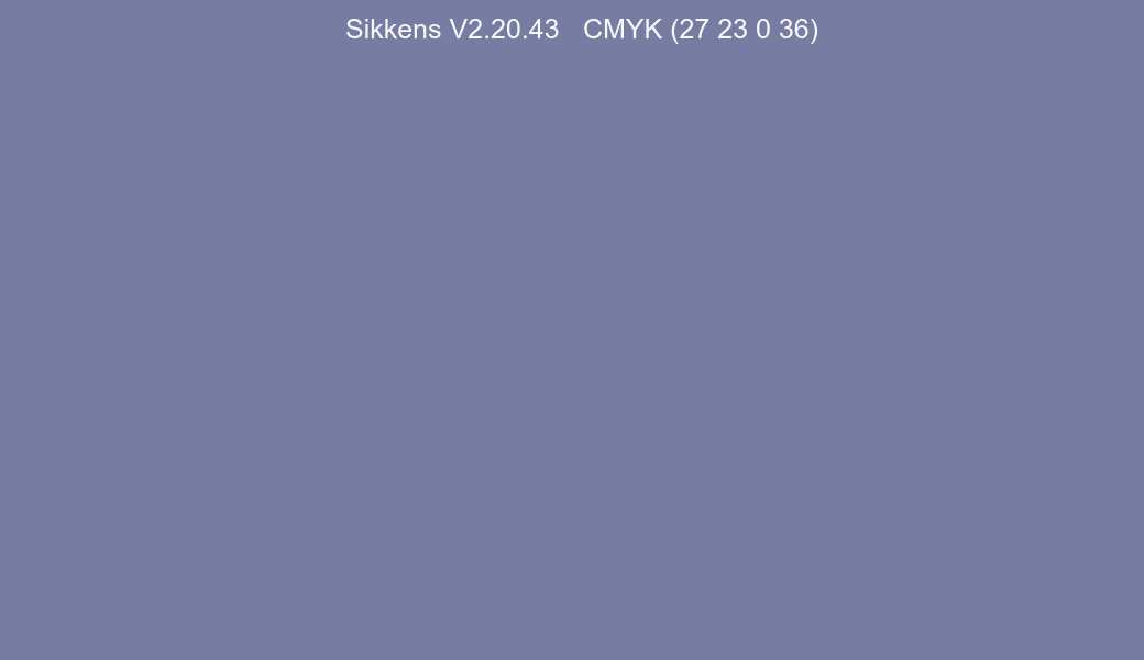 Color Sikkens V2.20.43 to CMYK (27 23 0 36) converter Color Sikkens V2.20.43 to CMYK (27 23 0 36) converter