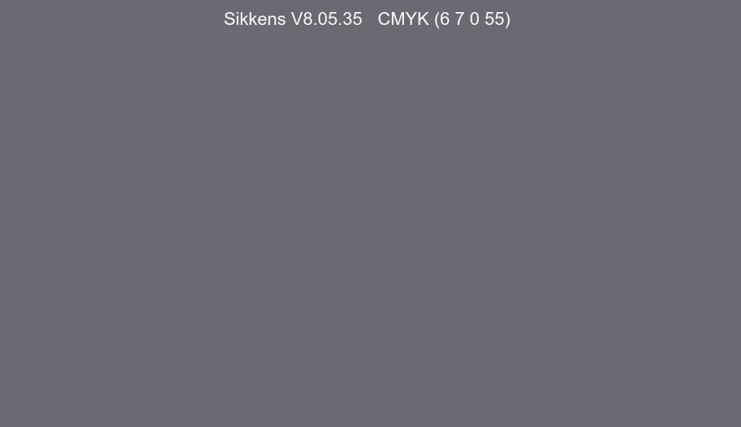 Color Sikkens V8.05.35 to CMYK (6 7 0 55) converter Color Sikkens V8.05.35 to CMYK (6 7 0 55) converter