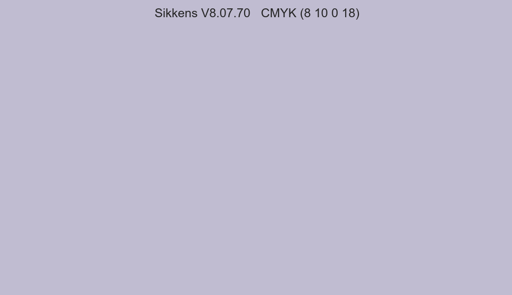 Color Sikkens V8.07.70 to CMYK (8 10 0 18) converter Color Sikkens V8.07.70 to CMYK (8 10 0 18) converter