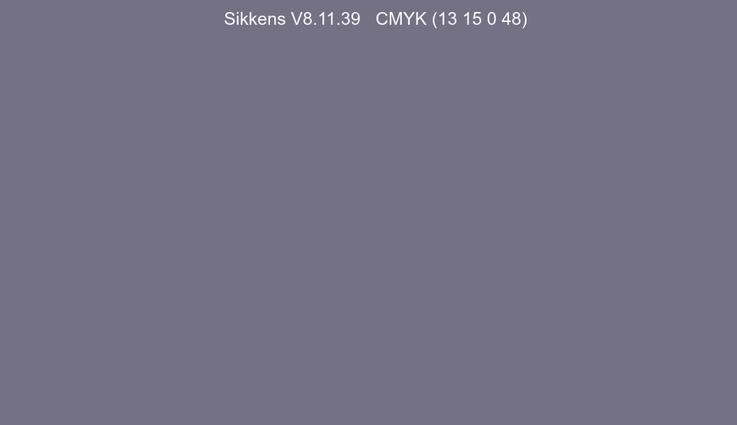 Color Sikkens V8.11.39 to CMYK (13 15 0 48) converter Color Sikkens V8.11.39 to CMYK (13 15 0 48) converter
