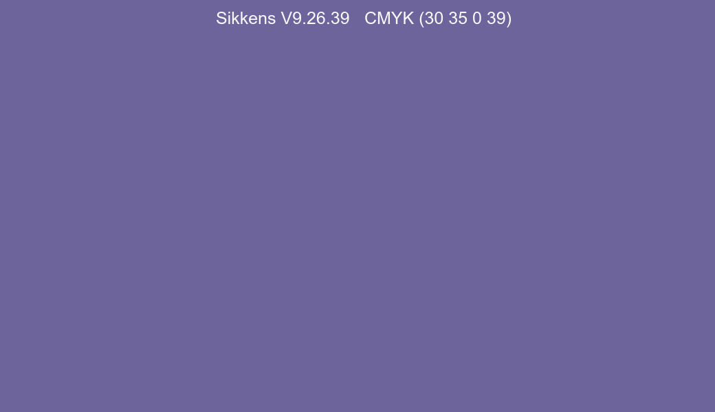Color Sikkens V9.26.39 to CMYK (30 35 0 39) converter Color Sikkens V9.26.39 to CMYK (30 35 0 39) converter