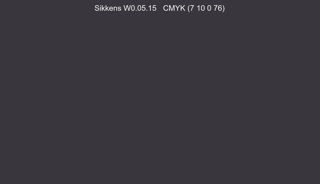 Color Sikkens W0.05.15 to CMYK (7 10 0 76) converter Color Sikkens W0.05.15 to CMYK (7 10 0 76) converter