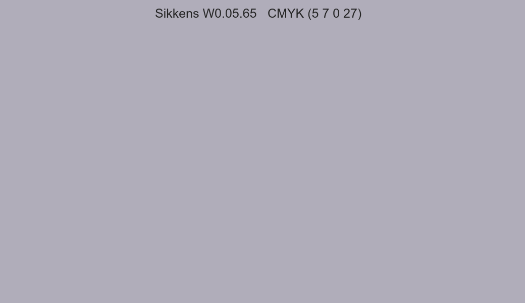 Color Sikkens W0.05.65 to CMYK (5 7 0 27) converter Color Sikkens W0.05.65 to CMYK (5 7 0 27) converter