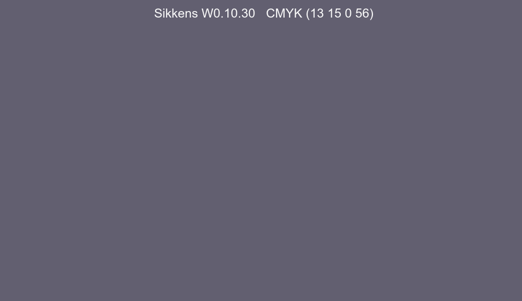 Color Sikkens W0.10.30 to CMYK (13 15 0 56) converter Color Sikkens W0.10.30 to CMYK (13 15 0 56) converter