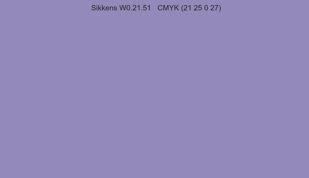 Color Sikkens W0.21.51 to CMYK (21 25 0 27) converter Color Sikkens W0.21.51 to CMYK (21 25 0 27) converter