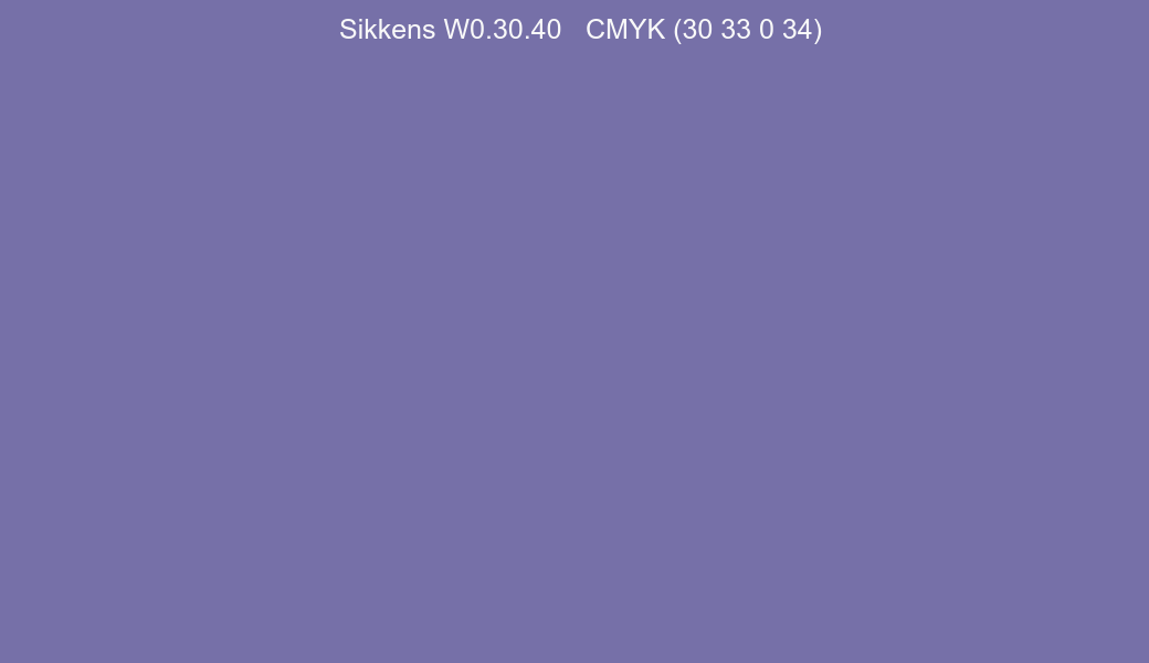 Color Sikkens W0.30.40 to CMYK (30 33 0 34) converter Color Sikkens W0.30.40 to CMYK (30 33 0 34) converter