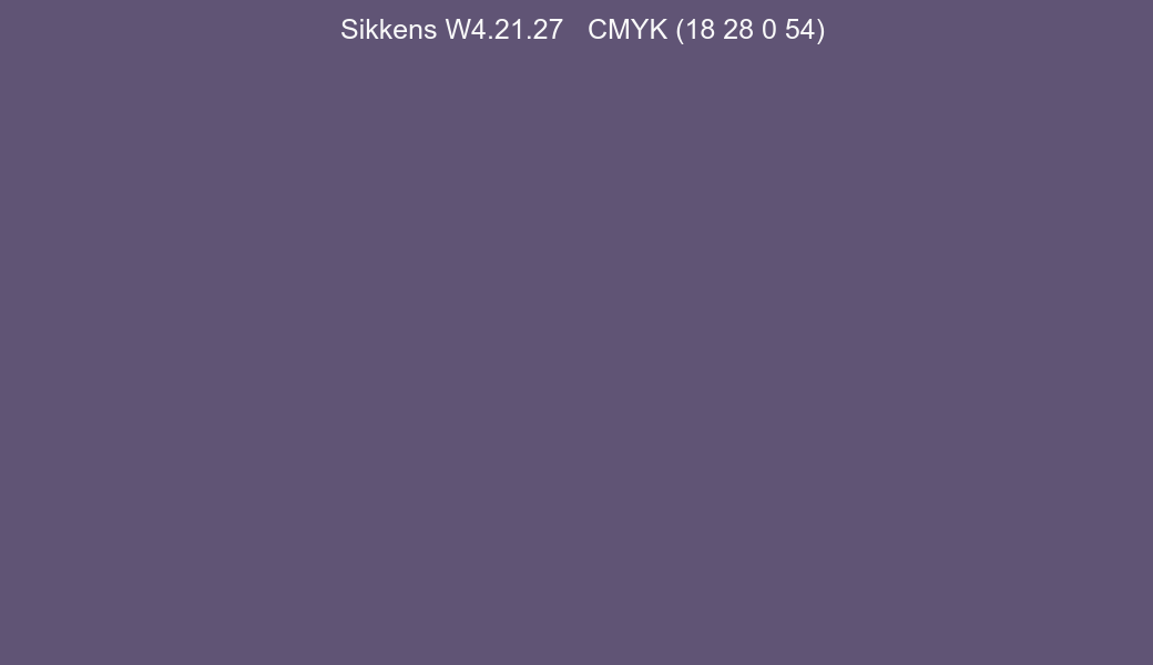 Color Sikkens W4.21.27 to CMYK (18 28 0 54) converter Color Sikkens W4.21.27 to CMYK (18 28 0 54) converter