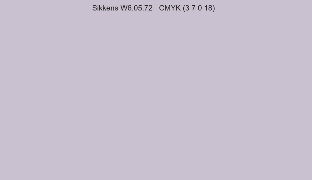 Color Sikkens W6.05.72 to CMYK (3 7 0 18) converter Color Sikkens W6.05.72 to CMYK (3 7 0 18) converter