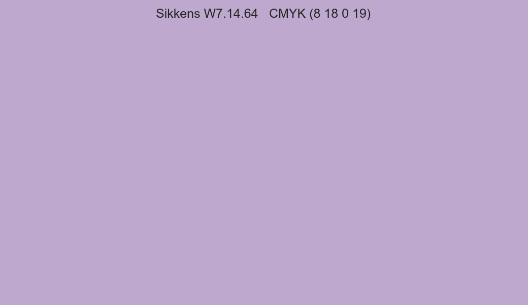 Color Sikkens W7.14.64 to CMYK (8 18 0 19) converter Color Sikkens W7.14.64 to CMYK (8 18 0 19) converter