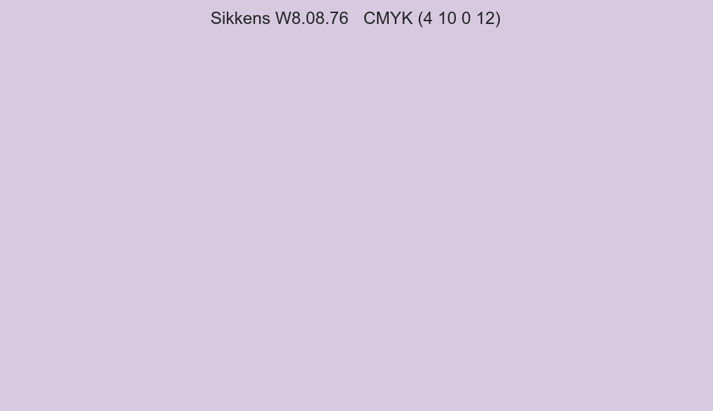 Color Sikkens W8.08.76 to CMYK (4 10 0 12) converter Color Sikkens W8.08.76 to CMYK (4 10 0 12) converter