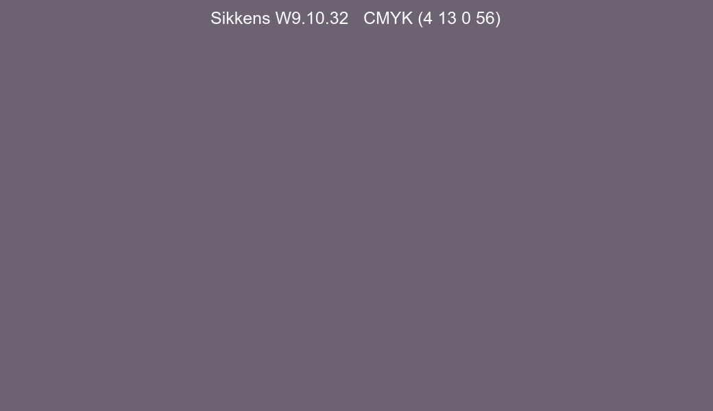 Color Sikkens W9.10.32 to CMYK (4 13 0 56) converter Color Sikkens W9.10.32 to CMYK (4 13 0 56) converter
