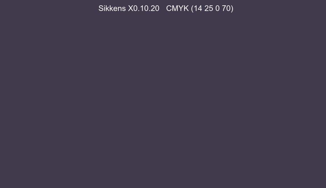 Color Sikkens X0.10.20 to CMYK (14 25 0 70) converter Color Sikkens X0.10.20 to CMYK (14 25 0 70) converter
