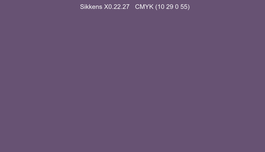 Color Sikkens X0.22.27 to CMYK (10 29 0 55) converter Color Sikkens X0.22.27 to CMYK (10 29 0 55) converter