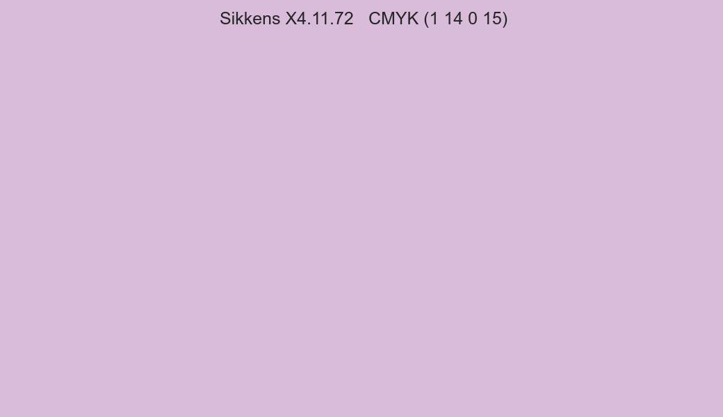 Color Sikkens X4.11.72 to CMYK (1 14 0 15) converter Color Sikkens X4.11.72 to CMYK (1 14 0 15) converter