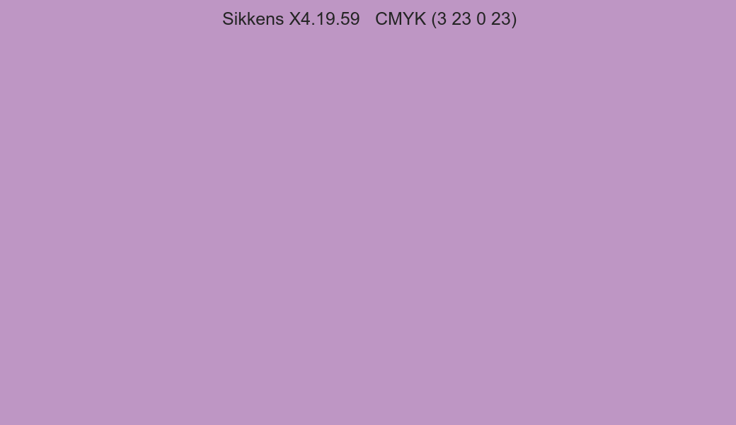 Color Sikkens X4.19.59 to CMYK (3 23 0 23) converter Color Sikkens X4.19.59 to CMYK (3 23 0 23) converter