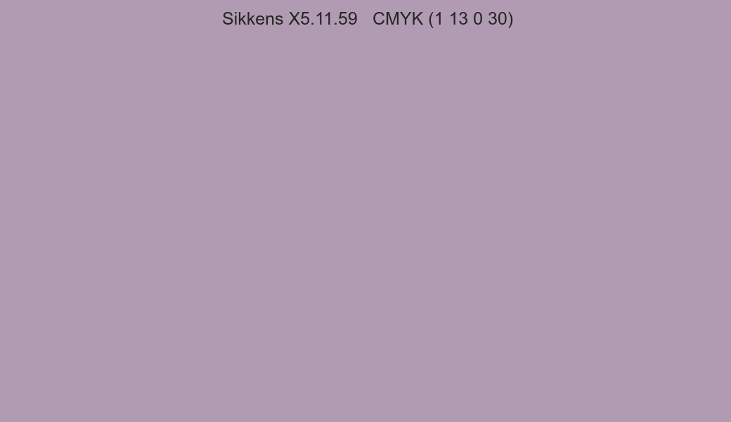 Color Sikkens X5.11.59 to CMYK (1 13 0 30) converter Color Sikkens X5.11.59 to CMYK (1 13 0 30) converter