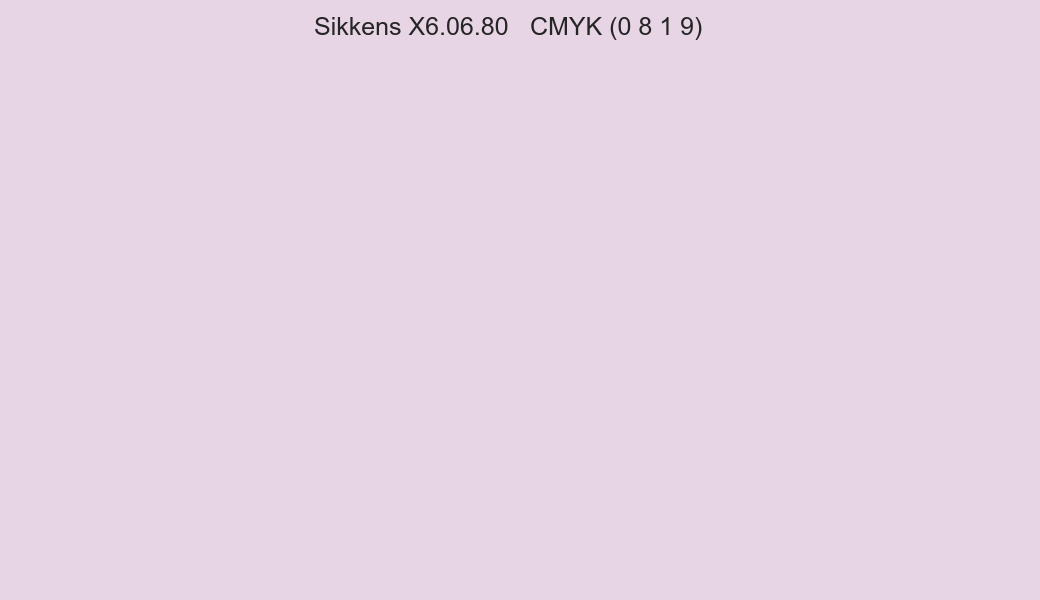 Color Sikkens X6.06.80 to CMYK (0 8 1 9) converter Color Sikkens X6.06.80 to CMYK (0 8 1 9) converter
