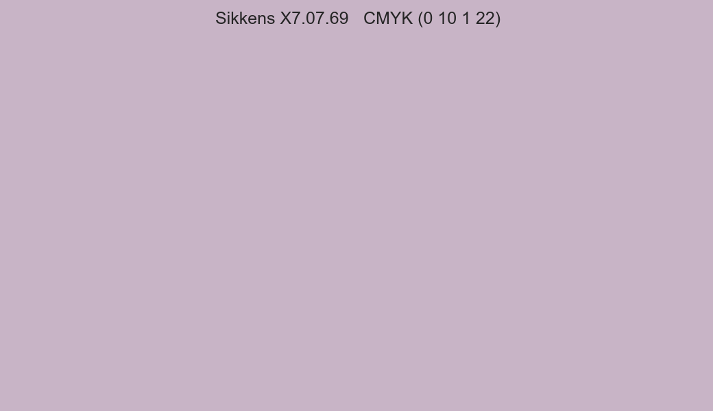 Color Sikkens X7.07.69 to CMYK (0 10 1 22) converter Color Sikkens X7.07.69 to CMYK (0 10 1 22) converter