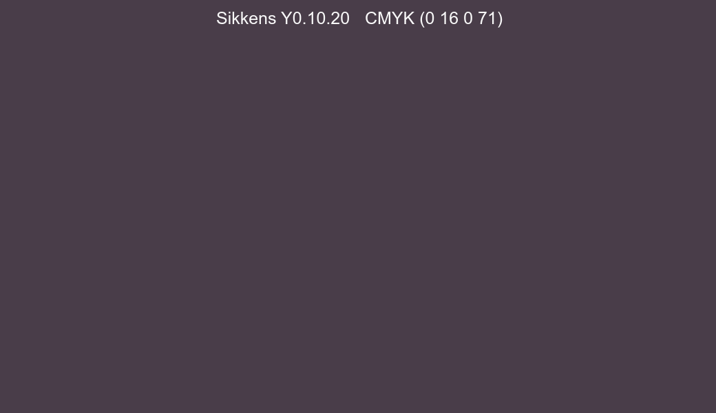 Color Sikkens Y0.10.20 to CMYK (0 16 0 71) converter Color Sikkens Y0.10.20 to CMYK (0 16 0 71) converter