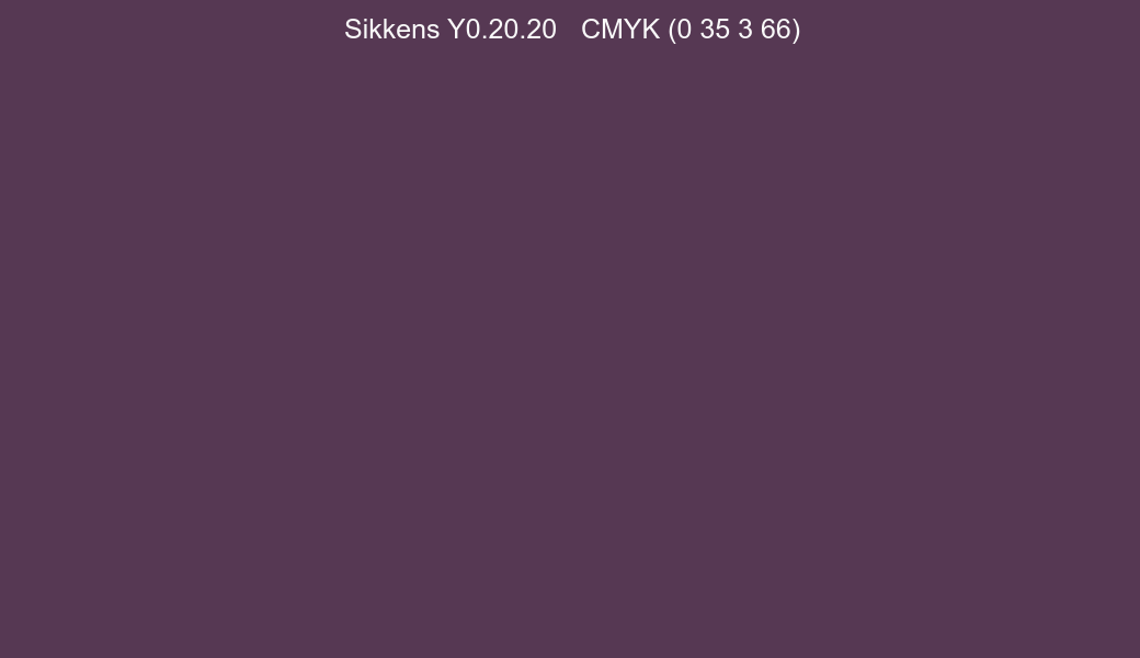 Color Sikkens Y0.20.20 to CMYK (0 35 3 66) converter Color Sikkens Y0.20.20 to CMYK (0 35 3 66) converter