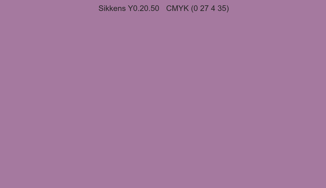 Color Sikkens Y0.20.50 to CMYK (0 27 4 35) converter Color Sikkens Y0.20.50 to CMYK (0 27 4 35) converter