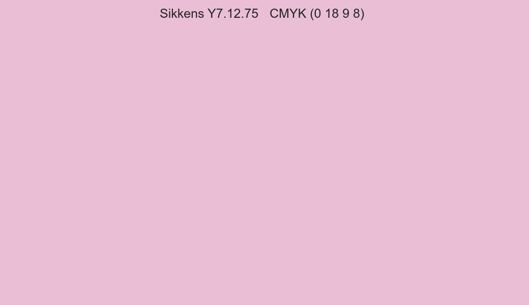 Color Sikkens Y7.12.75 to CMYK (0 18 9 8) converter Color Sikkens Y7.12.75 to CMYK (0 18 9 8) converter