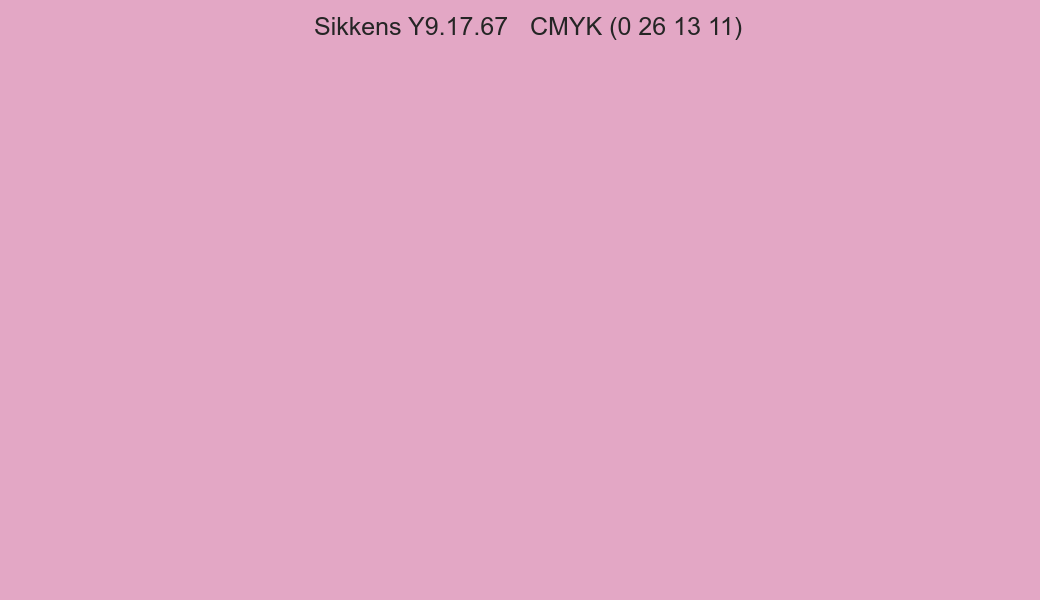 Color Sikkens Y9.17.67 to CMYK (0 26 13 11) converter Color Sikkens Y9.17.67 to CMYK (0 26 13 11) converter