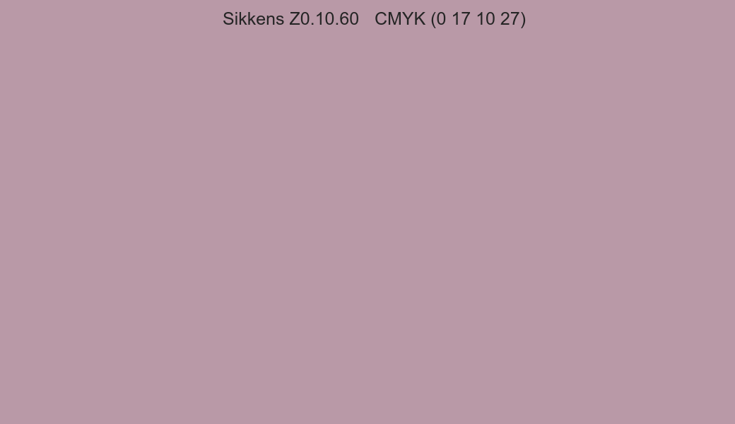 Color Sikkens Z0.10.60 to CMYK (0 17 10 27) converter Color Sikkens Z0.10.60 to CMYK (0 17 10 27) converter