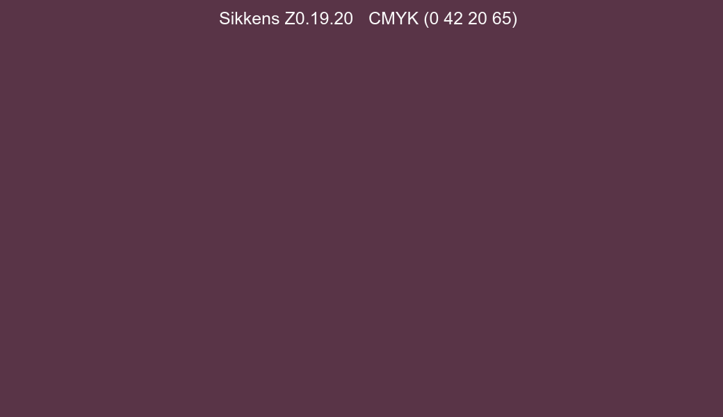 Color Sikkens Z0.19.20 to CMYK (0 42 20 65) converter Color Sikkens Z0.19.20 to CMYK (0 42 20 65) converter