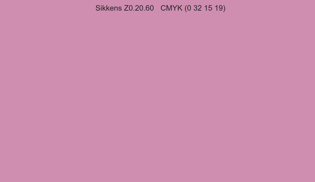 Color Sikkens Z0.20.60 to CMYK (0 32 15 19) converter Color Sikkens Z0.20.60 to CMYK (0 32 15 19) converter