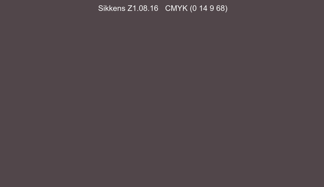 Color Sikkens Z1.08.16 to CMYK (0 14 9 68) converter Color Sikkens Z1.08.16 to CMYK (0 14 9 68) converter