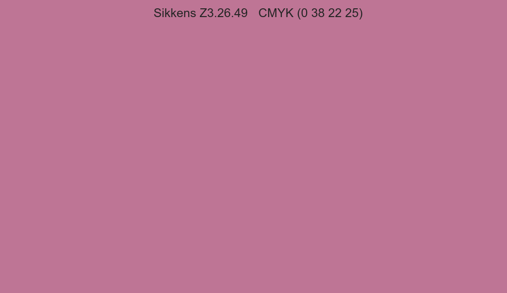 Color Sikkens Z3.26.49 to CMYK (0 38 22 25) converter Color Sikkens Z3.26.49 to CMYK (0 38 22 25) converter