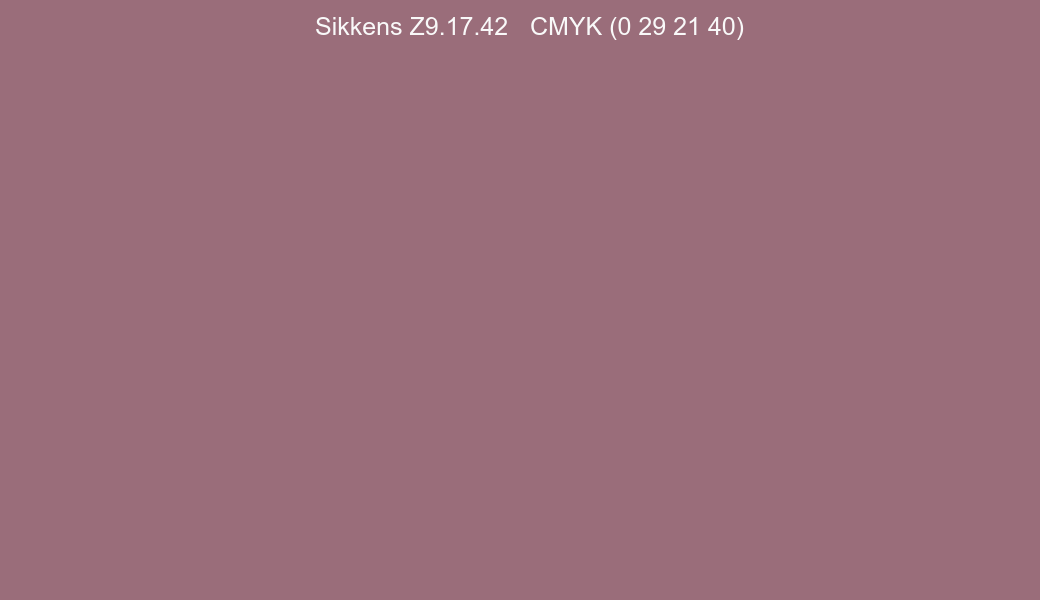 Color Sikkens Z9.17.42 to CMYK (0 29 21 40) converter Color Sikkens Z9.17.42 to CMYK (0 29 21 40) converter