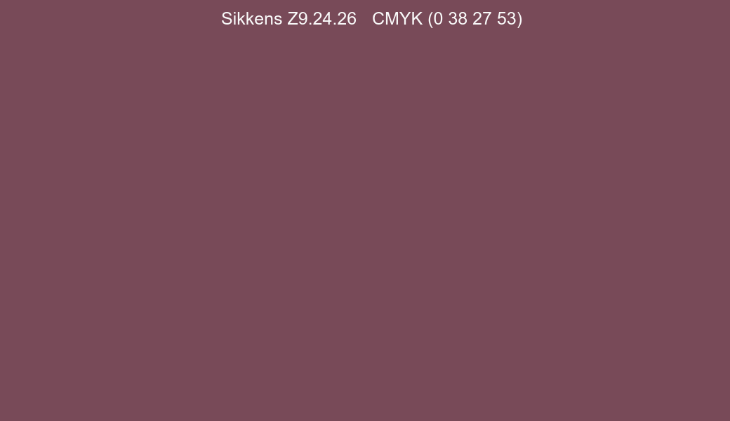Color Sikkens Z9.24.26 to CMYK (0 38 27 53) converter Color Sikkens Z9.24.26 to CMYK (0 38 27 53) converter