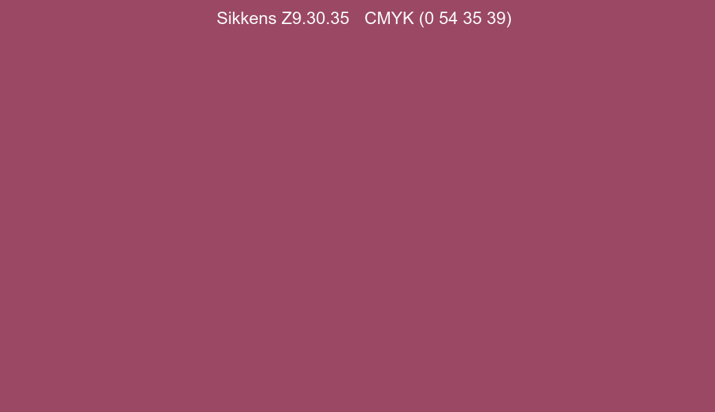 Color Sikkens Z9.30.35 to CMYK (0 54 35 39) converter Color Sikkens Z9.30.35 to CMYK (0 54 35 39) converter