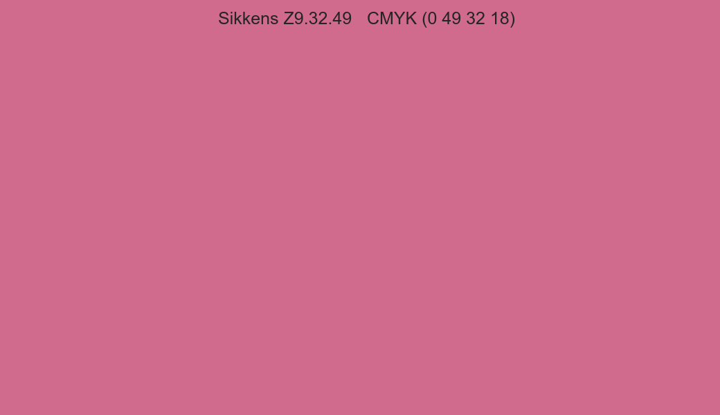 Color Sikkens Z9.32.49 to CMYK (0 49 32 18) converter Color Sikkens Z9.32.49 to CMYK (0 49 32 18) converter