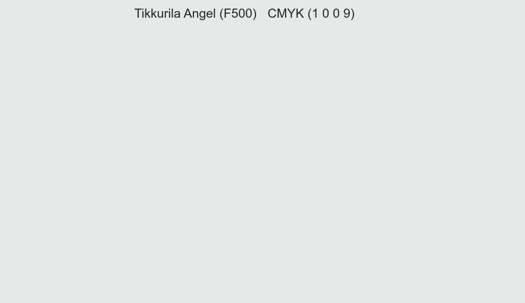 Color Tikkurila Angel (F500) to CMYK (1 0 0 9) converter Color Tikkurila Angel (F500) to CMYK (1 0 0 9) converter