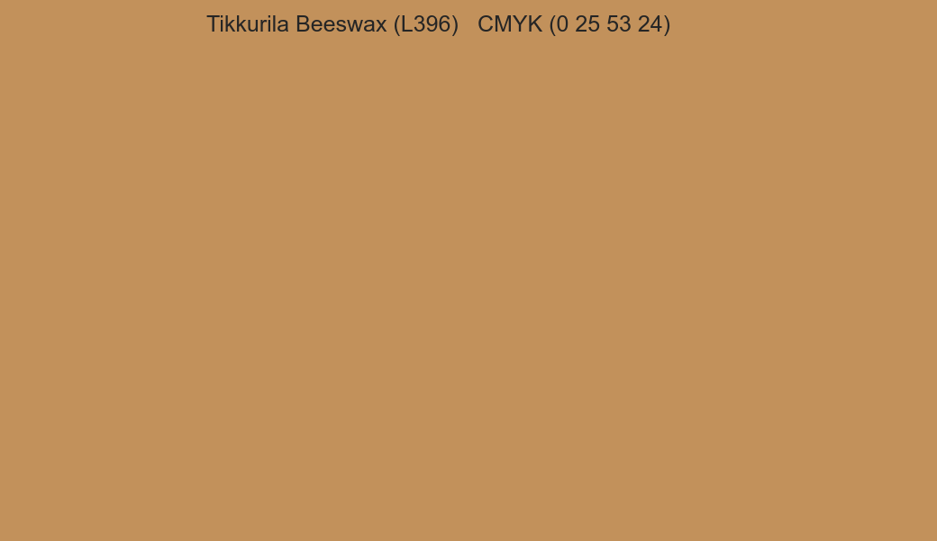 Color Tikkurila Beeswax (L396) to CMYK (0 25 53 24) converter Color Tikkurila Beeswax (L396) to CMYK (0 25 53 24) converter