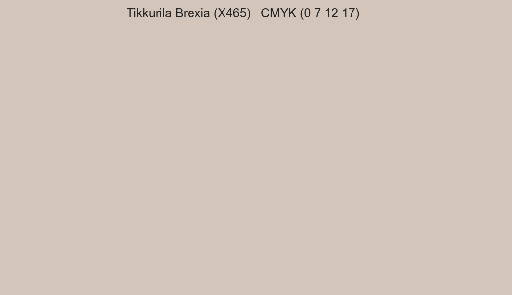Color Tikkurila Brexia (X465) to CMYK (0 7 12 17) converter Color Tikkurila Brexia (X465) to CMYK (0 7 12 17) converter