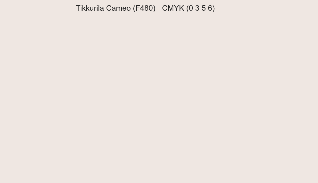 Color Tikkurila Cameo (F480) to CMYK (0 3 5 6) converter Color Tikkurila Cameo (F480) to CMYK (0 3 5 6) converter