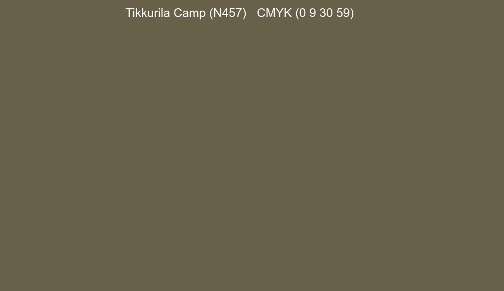 Color Tikkurila Camp (N457) to CMYK (0 9 30 59) converter Color Tikkurila Camp (N457) to CMYK (0 9 30 59) converter