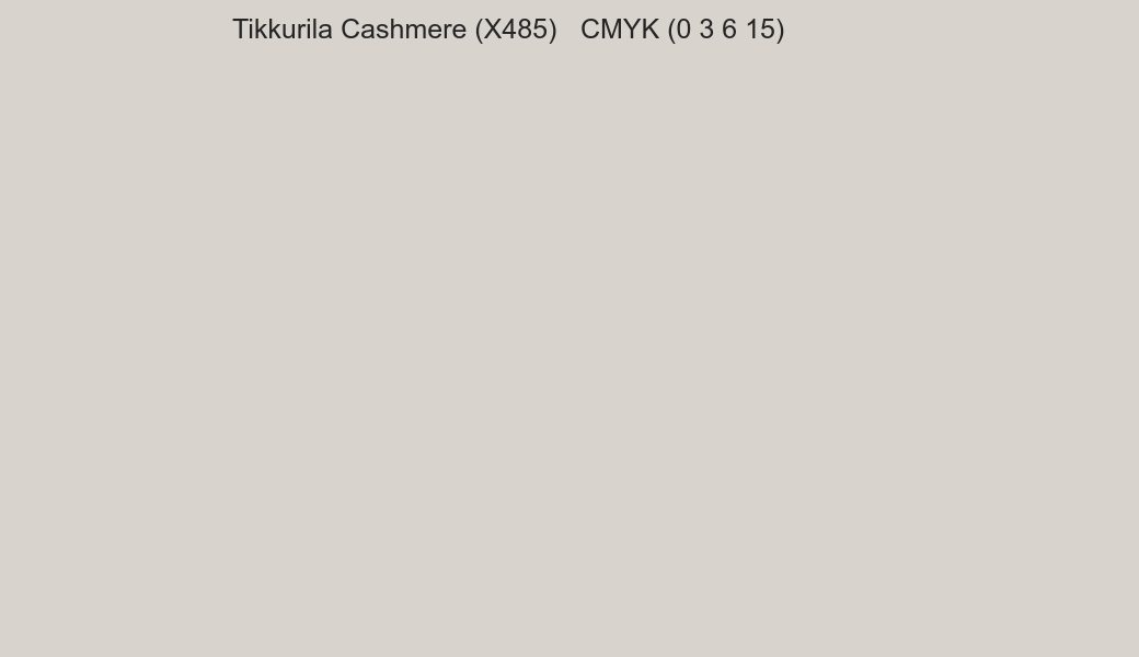 Color Tikkurila Cashmere (X485) to CMYK (0 3 6 15) converter Color Tikkurila Cashmere (X485) to CMYK (0 3 6 15) converter