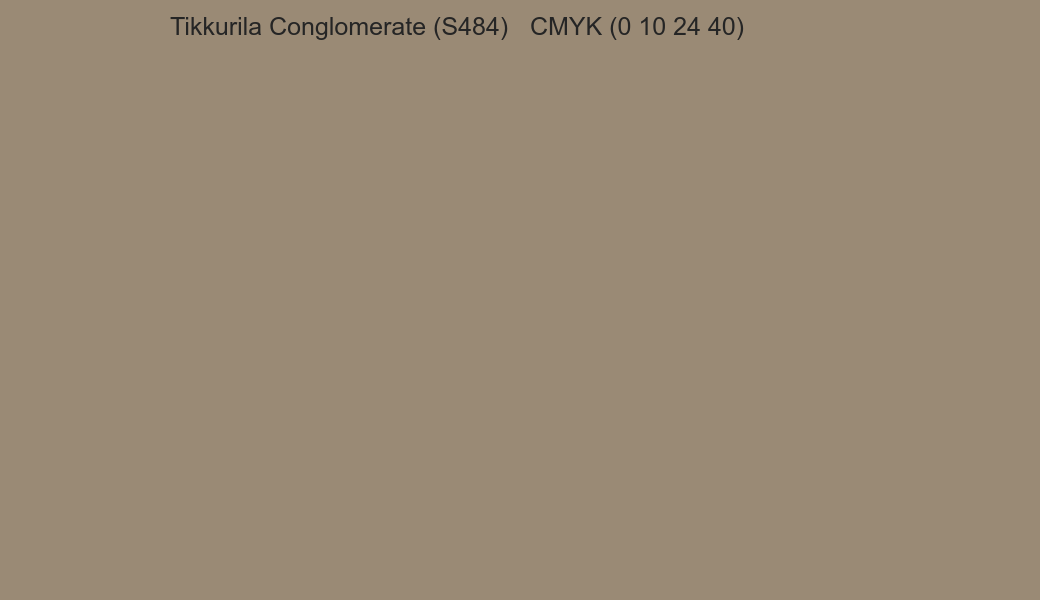 Color Tikkurila Conglomerate (S484) to CMYK (0 10 24 40) converter Color Tikkurila Conglomerate (S484) to CMYK (0 10 24 40) converter