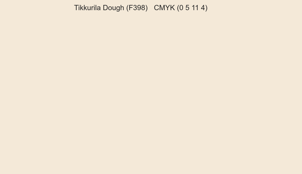 Color Tikkurila Dough (F398) to CMYK (0 5 11 4) converter Color Tikkurila Dough (F398) to CMYK (0 5 11 4) converter