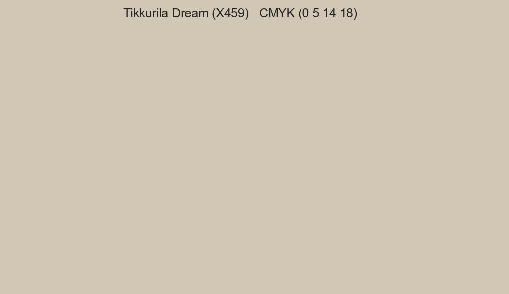 Color Tikkurila Dream (X459) to CMYK (0 5 14 18) converter Color Tikkurila Dream (X459) to CMYK (0 5 14 18) converter